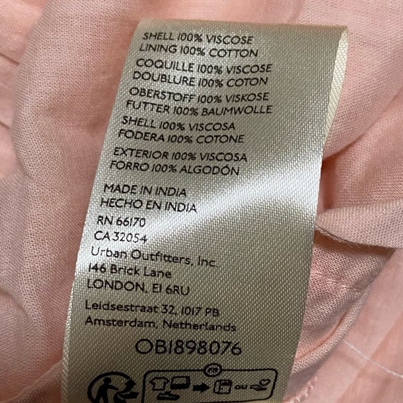 New Free Peoplel Emmaline Tiered Floral Wide Leg Pull-On Pants Peach Combo Sz L - Picture 13 of 16